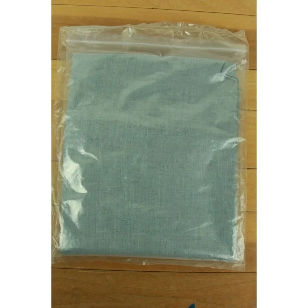 Kaufall Linen Blend French Door Curtain Sea Green Semi Sheer 25